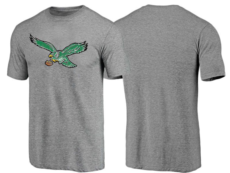 Philadelphia Eagles Gray Throwback Logo Tri-Blend Short Sleeve T-Shirt