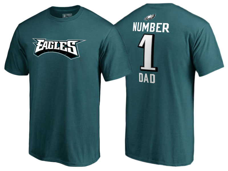 Men's Philadelphia Eagles Midnight Green Father's Day Number 1 Dad T-Shirt