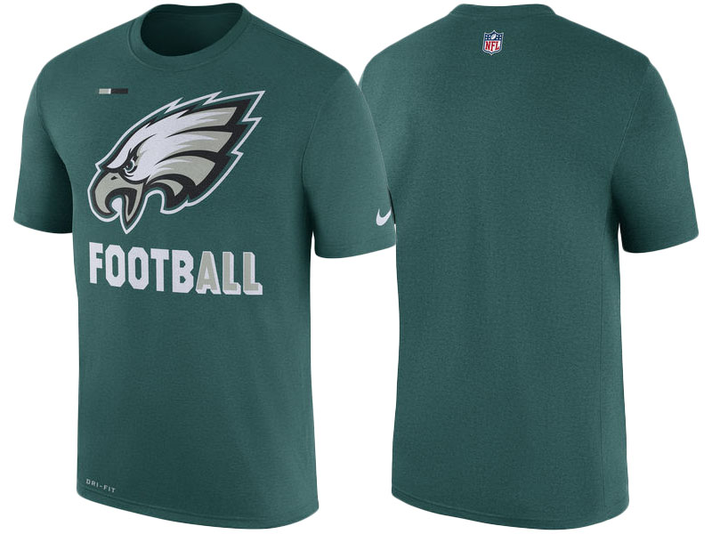 Philadelphia Eagles Midnight Green Legend Football Performance Short Sleeve T-Shirt