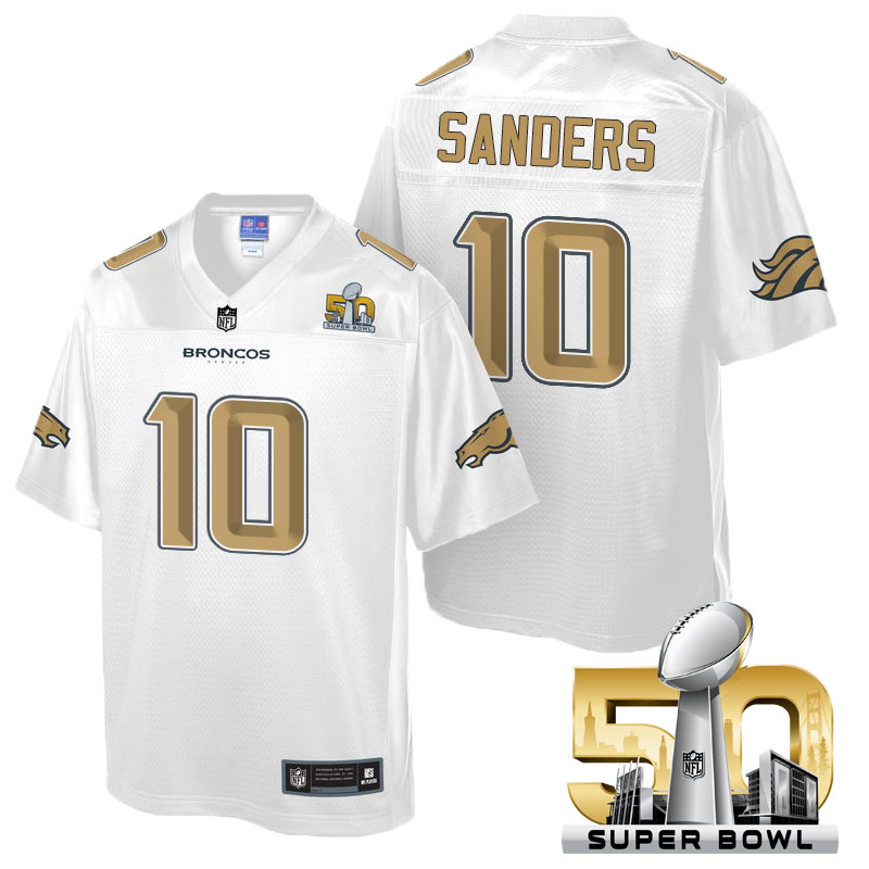 Denver Broncos #10 Emmanuel Sanders White 2016 Super Bowl 50 Pro Line Fashion Jersey