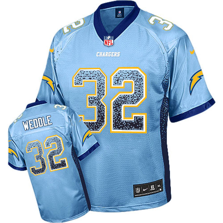 San Diego Chargers #32 Eric Weddle Blue Drift Fashion Jersey