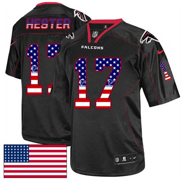 Atlanta Falcons #17 Devin Hester Black USA Flag Fashion Jersey