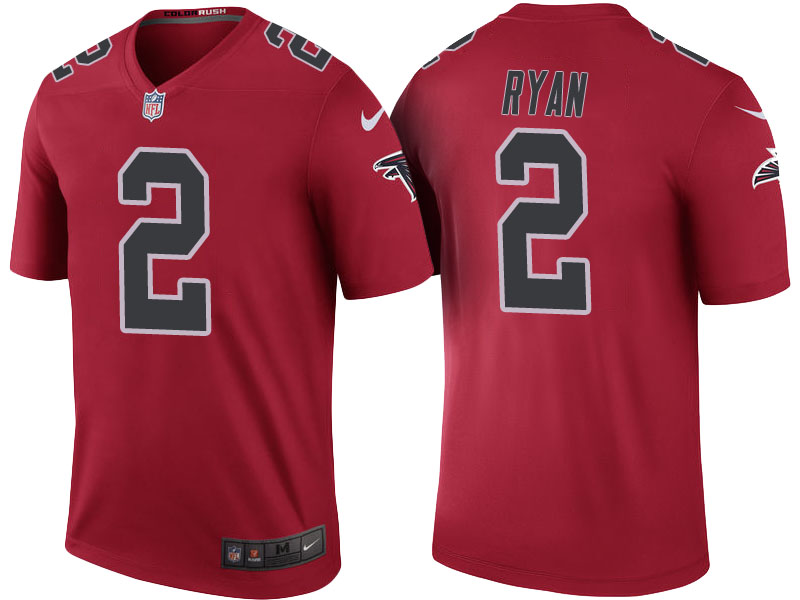 Atlanta Falcons #2 Matt Ryan Red Color Rush Legend Jersey