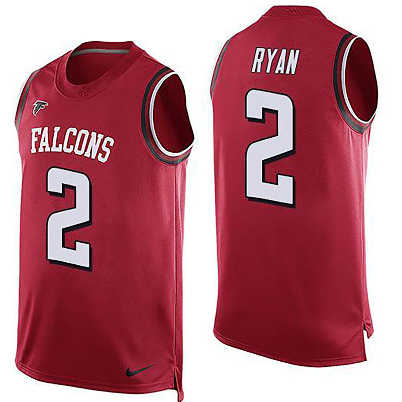 Falcons #2 Matt Ryan Red Team Color Men NFL Limited Tank Top