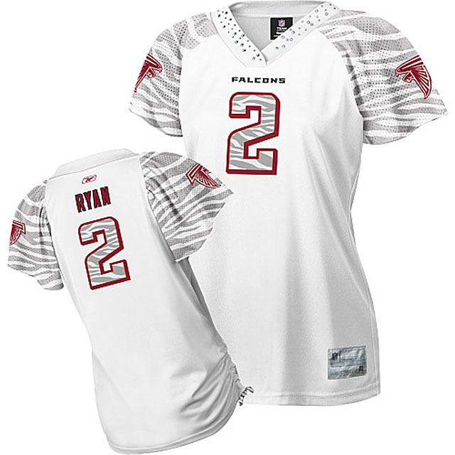 Women's Atlanta Falcons #2 Matt Ryan White Zebra Field Flirt Fashion Jersey