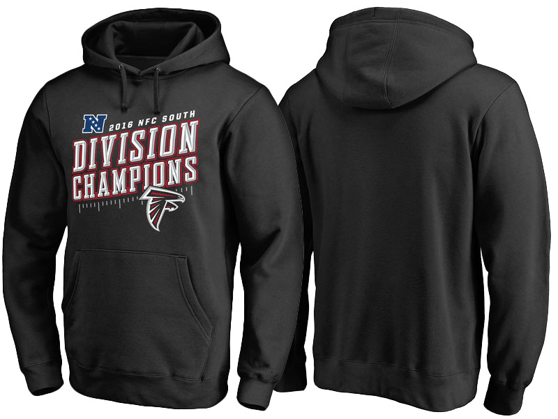 2016 NFC South Division Champions Atlanta Falcons Black Inches Pullover Hoodie