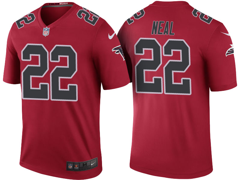 Atlanta Falcons #22 Keanu Neal Red Color Rush Legend Jersey