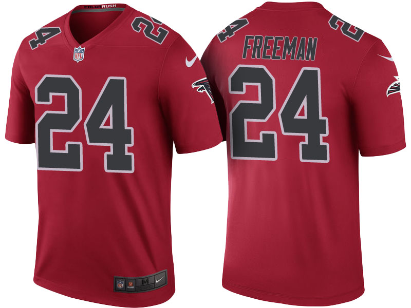 Atlanta Falcons #24 Devonta Freeman Red Color Rush Legend Jersey