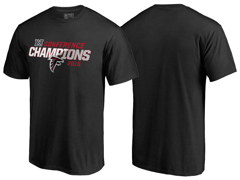 Atlanta Falcons Black 2016 NFC Conference Champions Striped T-Shirt