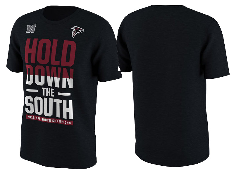 2016 NFC South Division Champions Atlanta Falcons Black T-Shirt