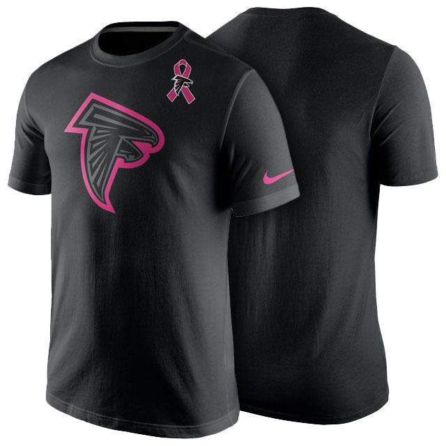 Atlanta Falcons Black Breast Cancer Awareness Team Travel Performance T-Shirt