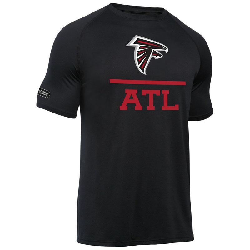 Atlanta Falcons Black Under Armour Combine Authentic Lockup Tech T-Shirt