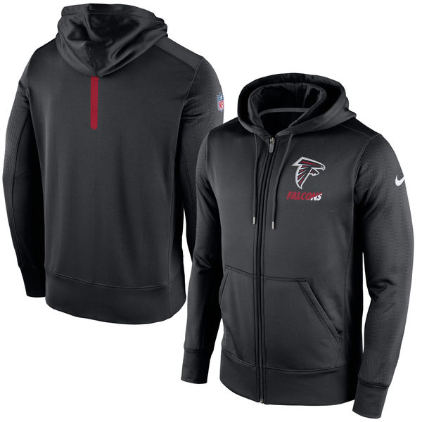 Atlanta Falcons Black Sideline Full-Zip Performance Hoodie