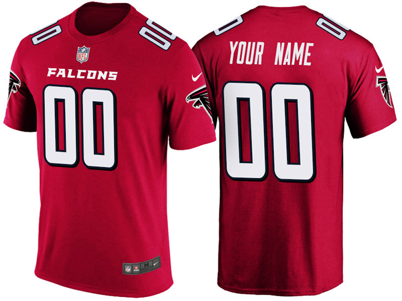 Atlanta Falcons Custom Red Name & Number T-Shirt