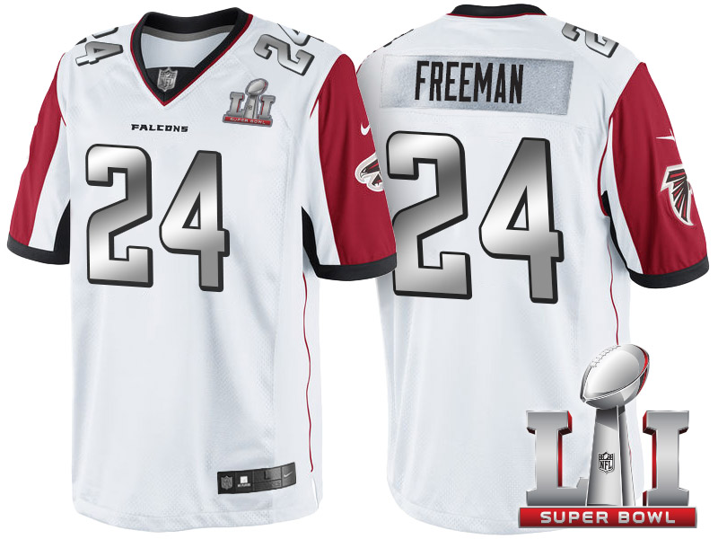 Atlanta Falcons #24 Devonta Freeman White 2017 Super Bowl LI Silver Limited Jersey