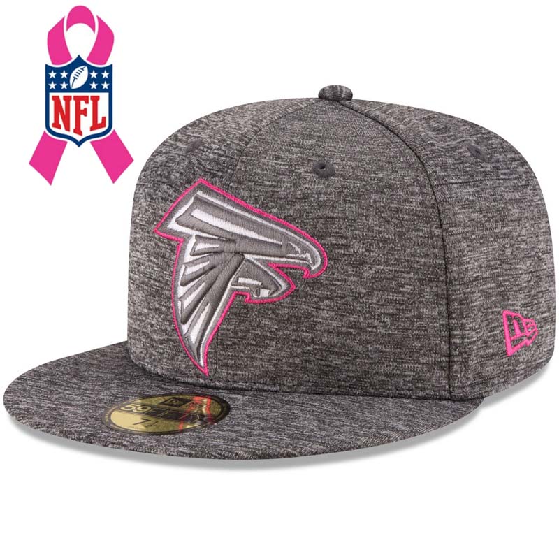 Atlanta Falcons Gray New Era Heather 2016 Breast Cancer Awareness Sideline 59FIFTY Fitted Hat