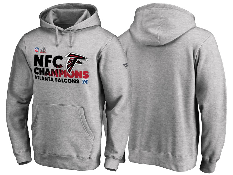 Atlanta Falcons Gray 2016 NFC Conference Champions Trophy Collection Locker Room Hoodie