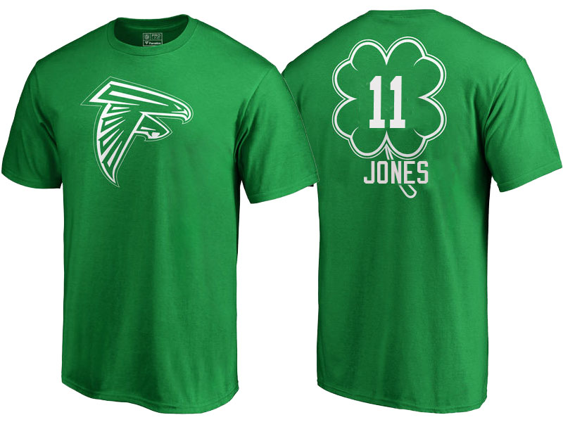 Atlanta Falcons #11 Julio Jones Kelly Green St. Patrick's Day Name & Number T-Shirt