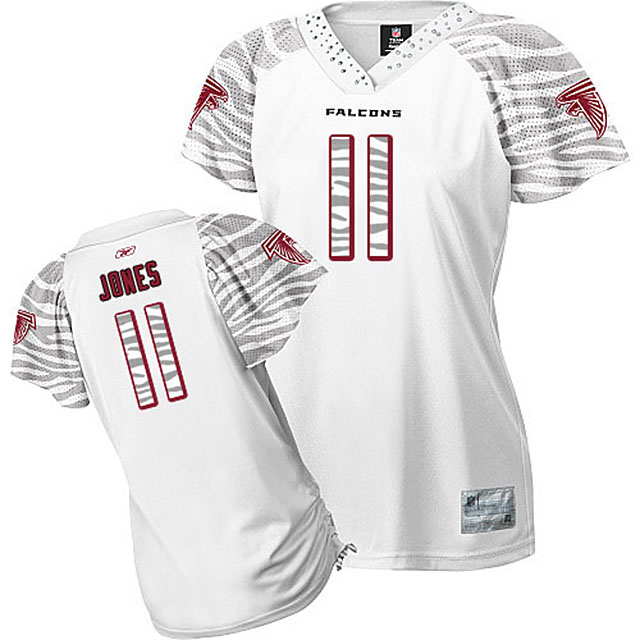 Women's Atlanta Falcons #11 Julio Jones White Zebra Field Flirt Fashion Jersey