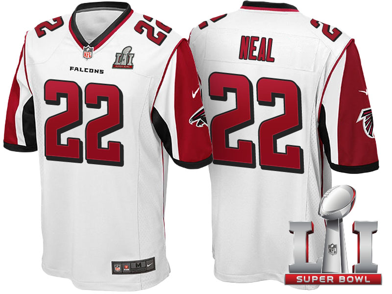 Atlanta Falcons #22 Keanu Neal White 2017 Super Bowl 51 Patch Game Jersey