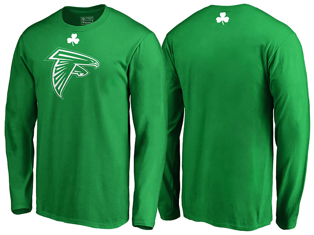 Atlanta Falcons Kelly Green White Logo St. Patrick's Day Long Sleeve T-Shirt