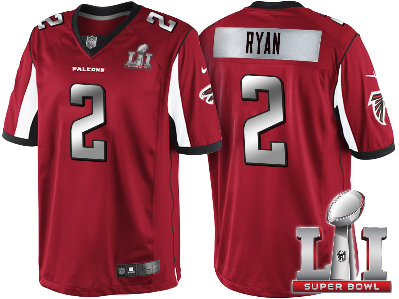 Atlanta Falcons #2 Matt Ryan Red 2017 Super Bowl LI Silver Limited Jersey