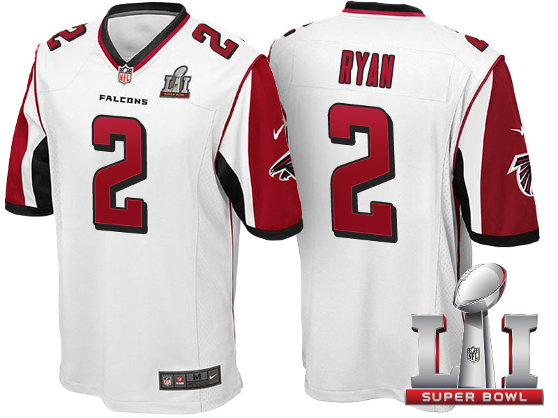 Atlanta Falcons #2 Matt Ryan White 2017 Super Bowl LI Patch Game Jersey