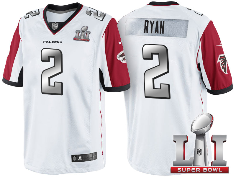 Atlanta Falcons #2 Matt Ryan White 2017 Super Bowl LI Silver Limited Jersey