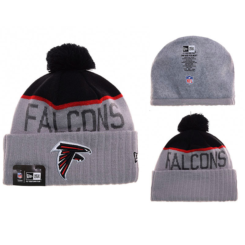 Men's Atlanta Falcons New Era Gray Sport Knit Hat With Pom