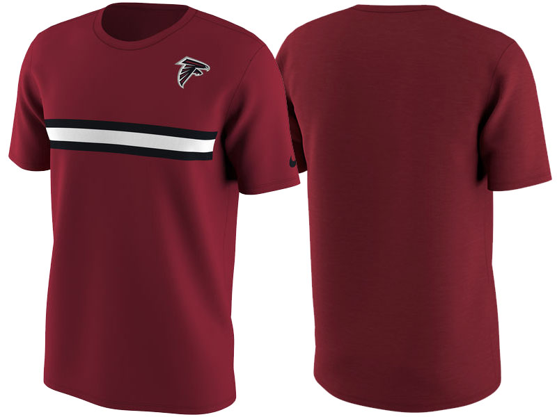 Atlanta Falcons Red Color Rush Stripe T-Shirt