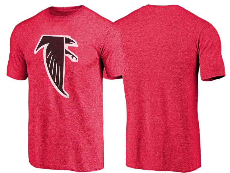 Atlanta Falcons Red Throwback Logo Tri-Blend Short Sleeve T-Shirt