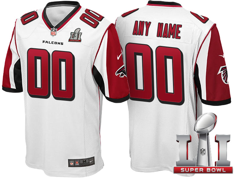 2017 Super Bowl LI Atlanta Falcons White Custom Game Jersey