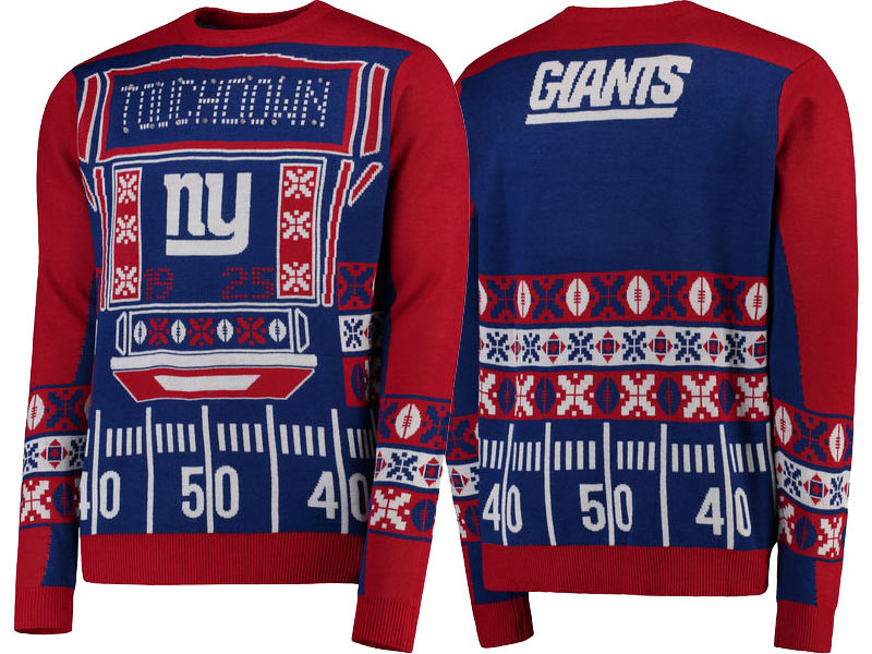 2016 Christmas New York Giants Royal Light-Up Ugly Sweater