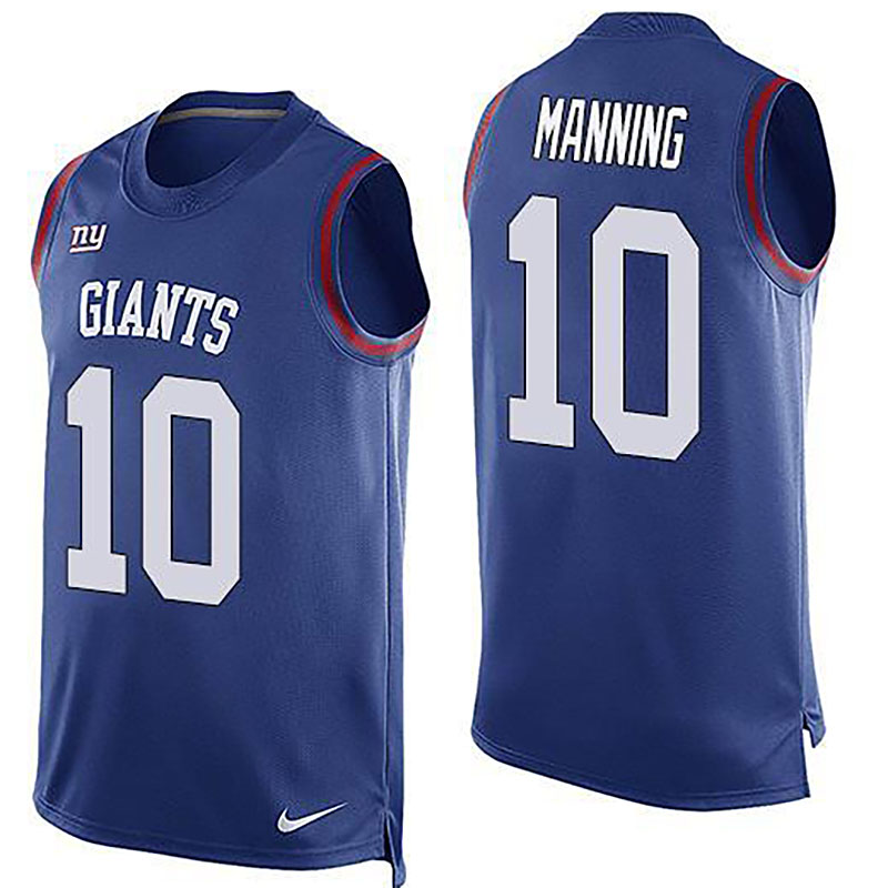 Giants #10 Eli Manning Royal Blue Team Color Men NFL Limited Tank Top