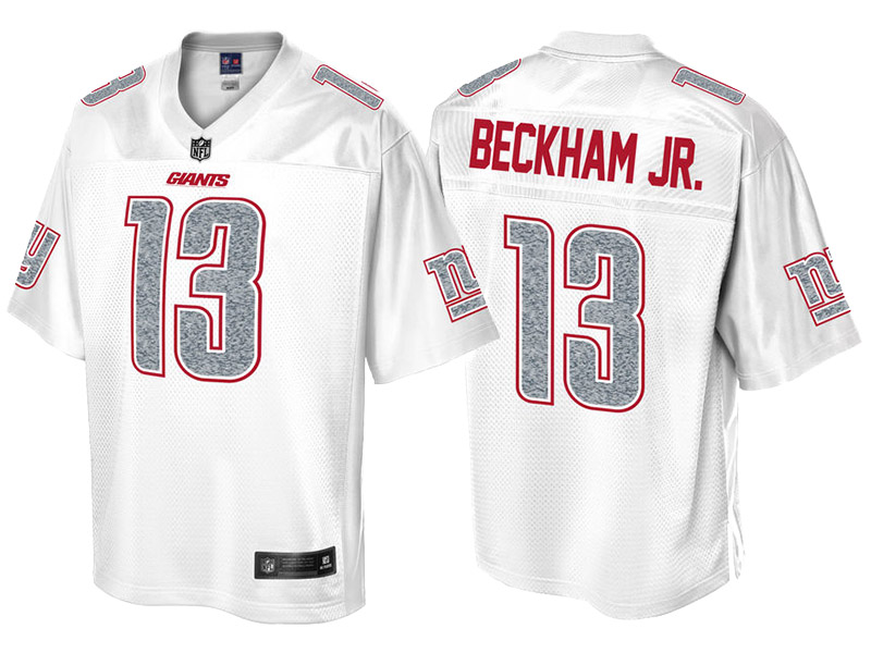 New York Giants #13 Odell Beckham Jr Pro Line White Out Fashion Jersey