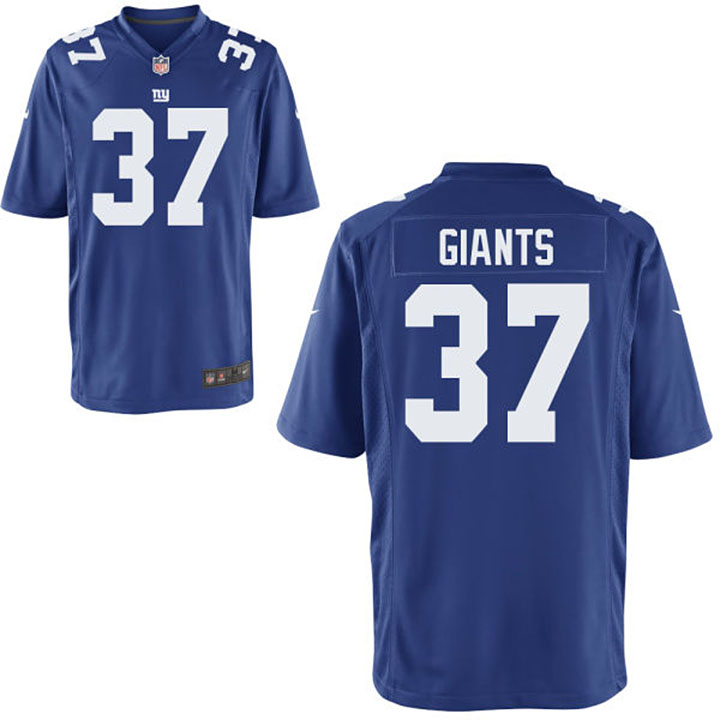 Men's New York Giants #37 Leon McFadden Blue Elite Jersey