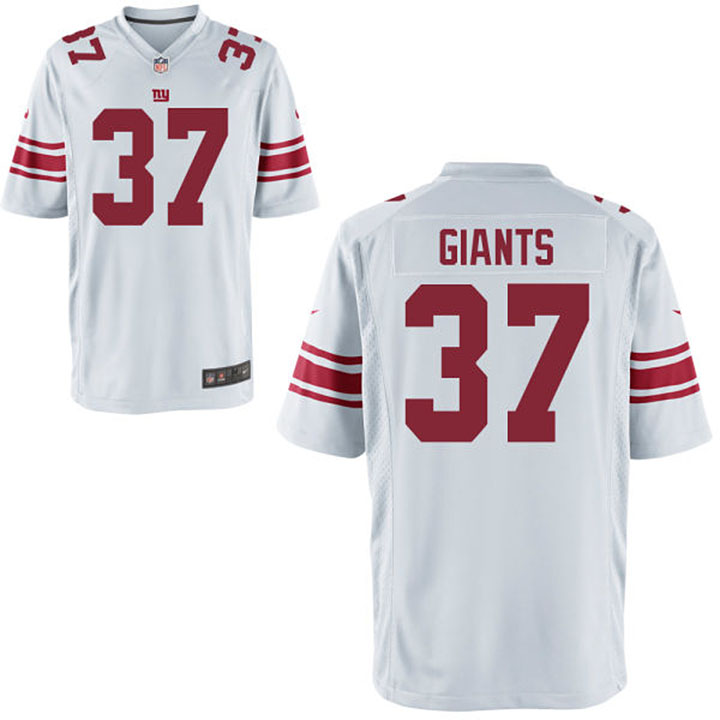 Men's New York Giants #37 Leon McFadden White Elite Jersey