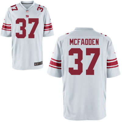 Men's New York Giants #37 Leon McFadden White Game Jersey