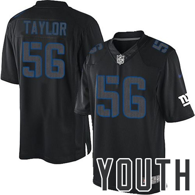 Youth New York Giants #56 Lawrence Taylor Black Impact Limited Jersey