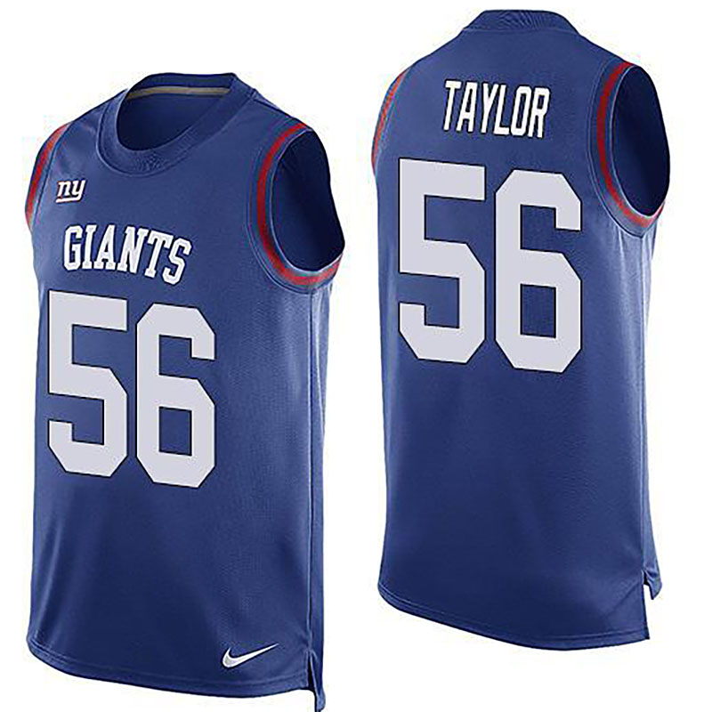 Giants #56 Lawrence Taylor Royal Blue Team Color Men NFL Limited Tank Top