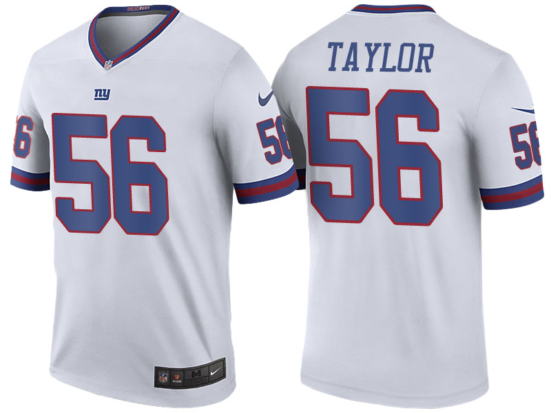 New York Giants #56 Lawrence Taylor White Color Rush Legend Jersey