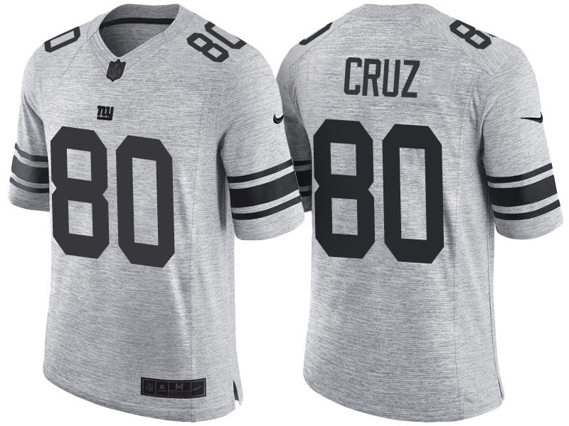 New York Giants #80 Victor Cruz 2016 Gridiron Gray II Limited Jersey