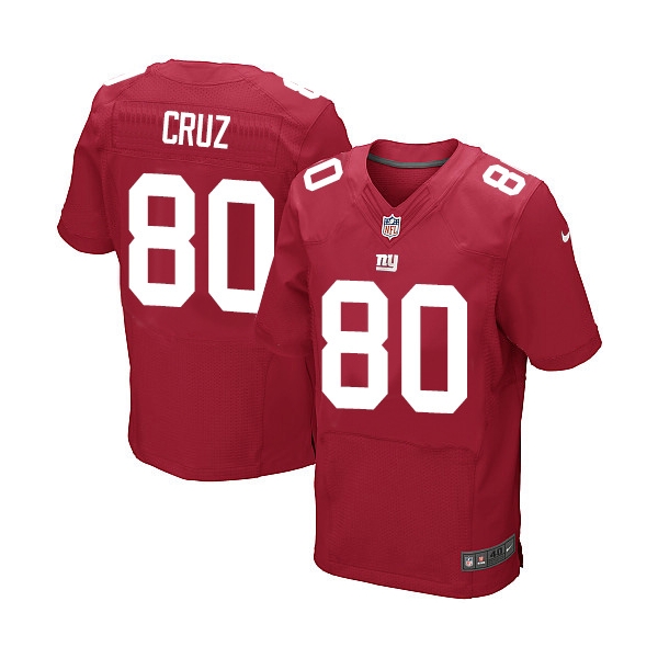 New York Giants #80 Victor Cruz Red Elite Jersey