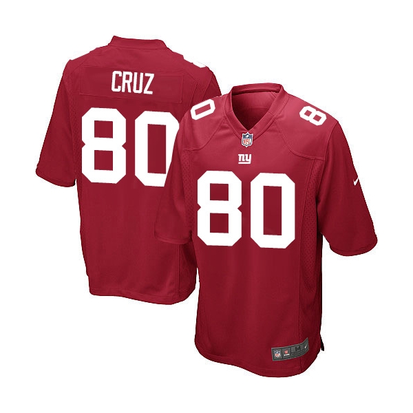 New York Giants #80 Victor Cruz Red Game Jersey