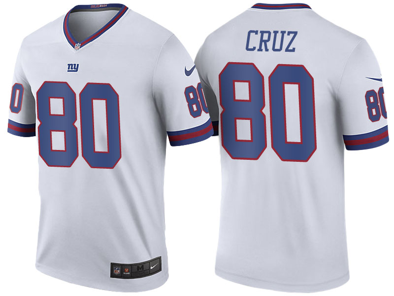 New York Giants #80 Victor Cruz White Color Rush Legend Jersey