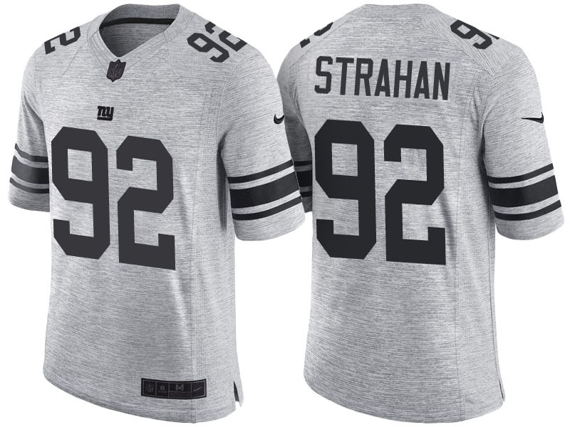 New York Giants #92 Michael Strahan 2016 Gridiron Gray II Limited Jersey