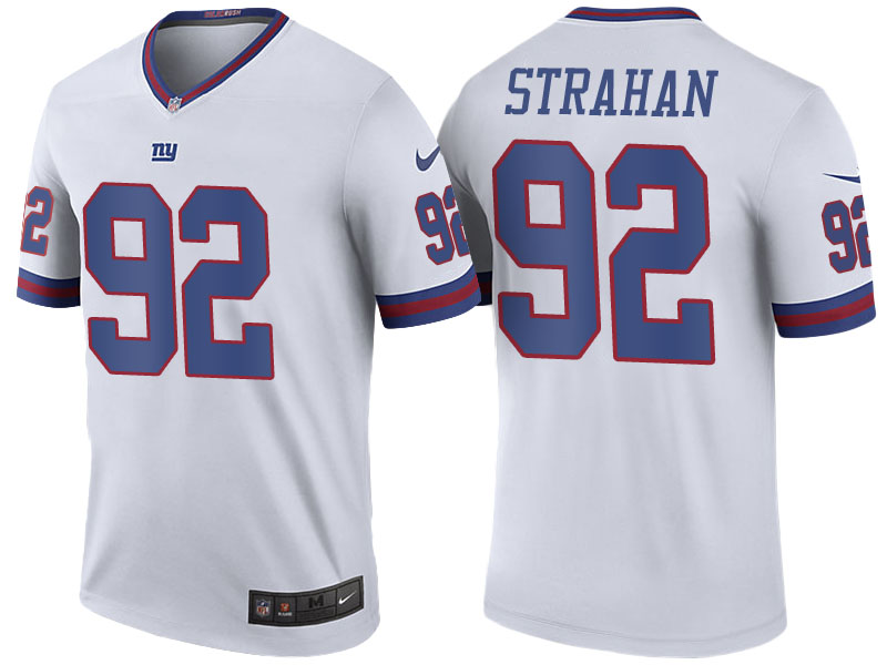 New York Giants #92 Michael Strahan White Color Rush Legend Jersey