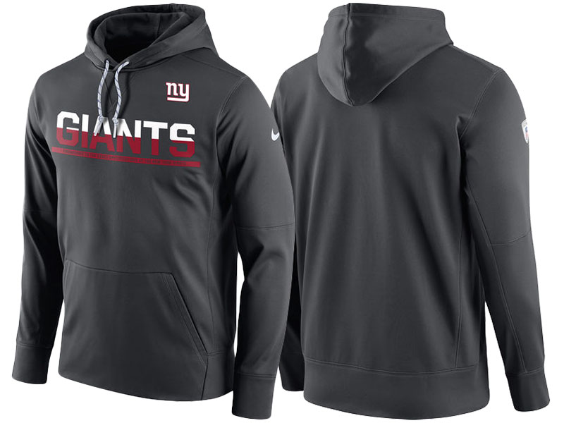 New York Giants Anthracite Circuit Thermafit Sideline Warm Pullover Performance Hoodie