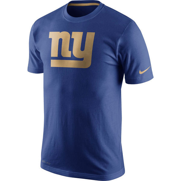 New York Giants Blue Championship Drive Gold Collection Performance T-Shirt