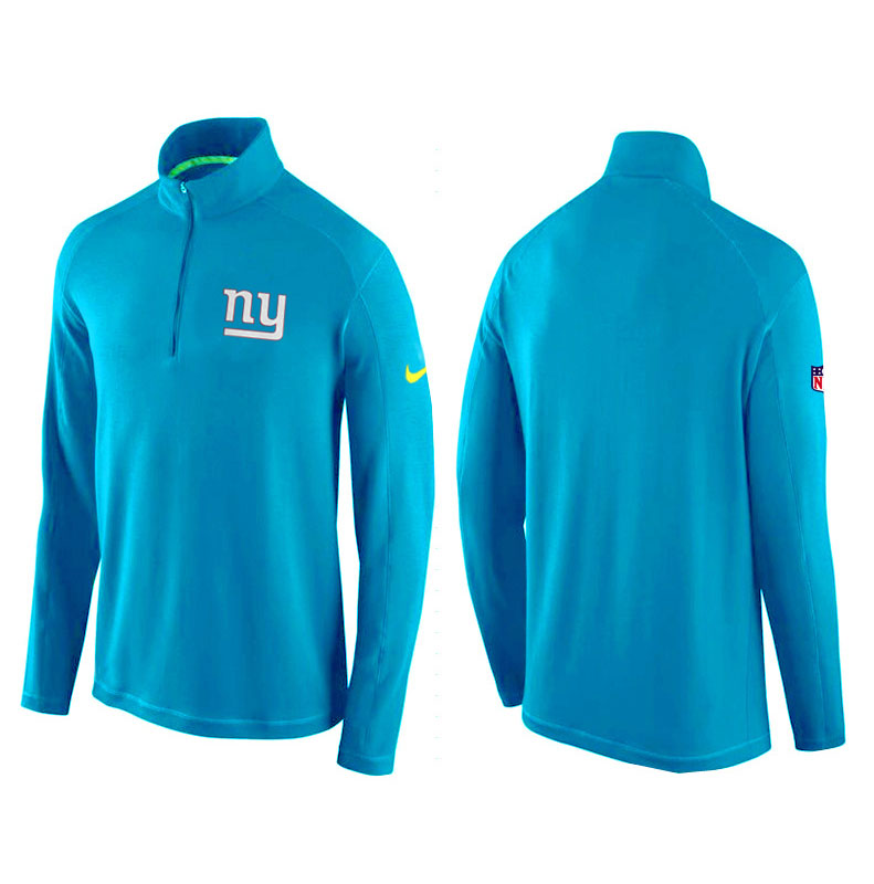 New York Giants Cyan Game Day Half-Zip Knit Performance Tri-Blend Jacket